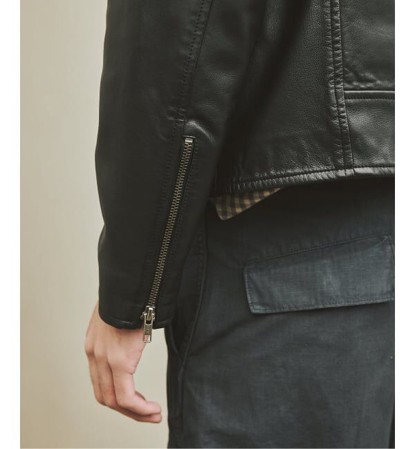 JOURNAL STANDARD「ウォッシュ シープ レザー シングル ライダース」|ライダースジャケット|