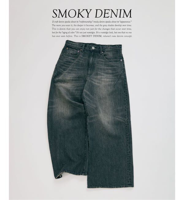 JOURNAL STANDARD relume「スモーキーデニム 11oz ワイド エンジニアド パンツ」|デニム|ブラック A
