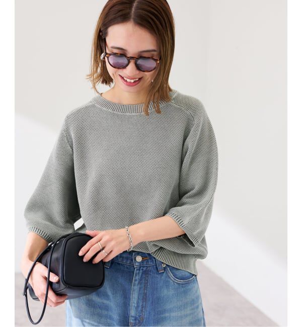 FRAMeWORK「ピグメントダイハーフスリーブニット」|ニット・セーター|