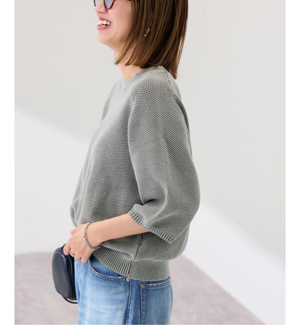 FRAMeWORK「ピグメントダイハーフスリーブニット」|ニット・セーター|