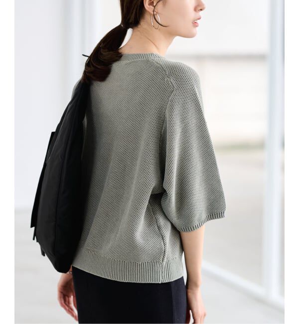 FRAMeWORK「ピグメントダイハーフスリーブニット」|ニット・セーター|