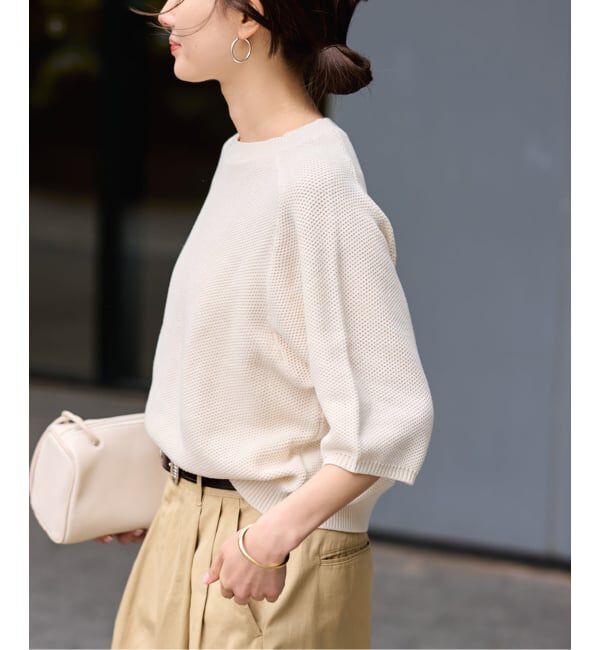 FRAMeWORK「ピグメントダイハーフスリーブニット」|ニット・セーター|