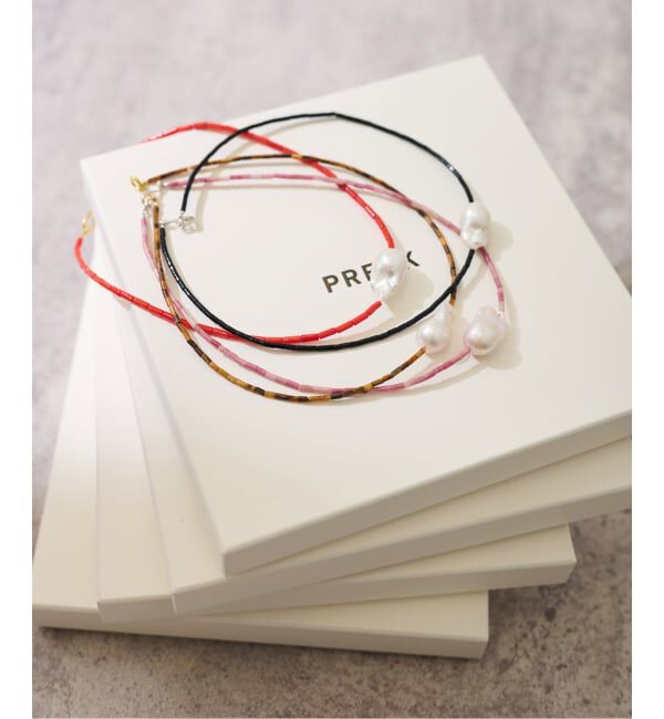 FRAMeWORK「PREEK/プリーク Baroque pearl stone line choker ネックレス」|ネックレス|