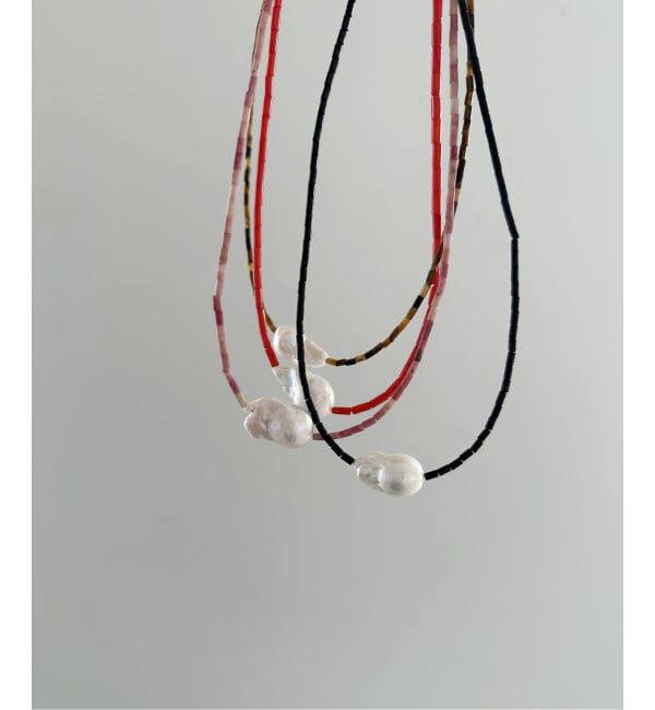 FRAMeWORK「PREEK/プリーク Baroque pearl stone line choker ネックレス」|ネックレス|