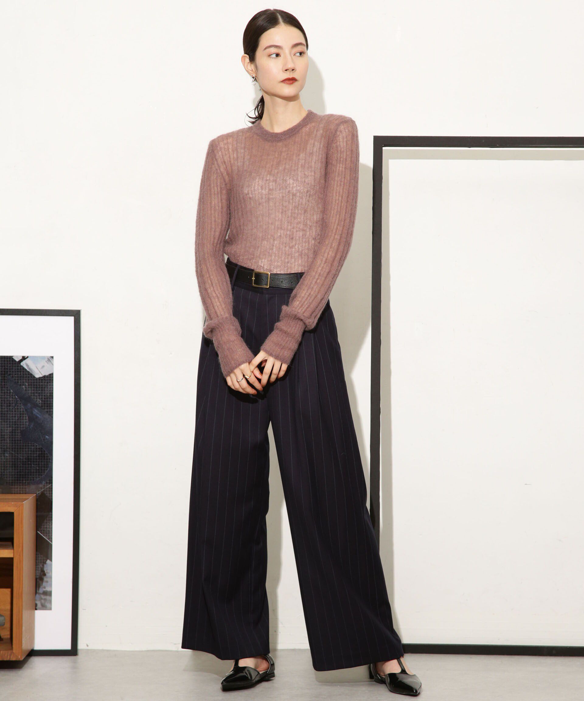 nano･universe「シアーモヘヤリブニットプルオーバー」|ニット・セーター|