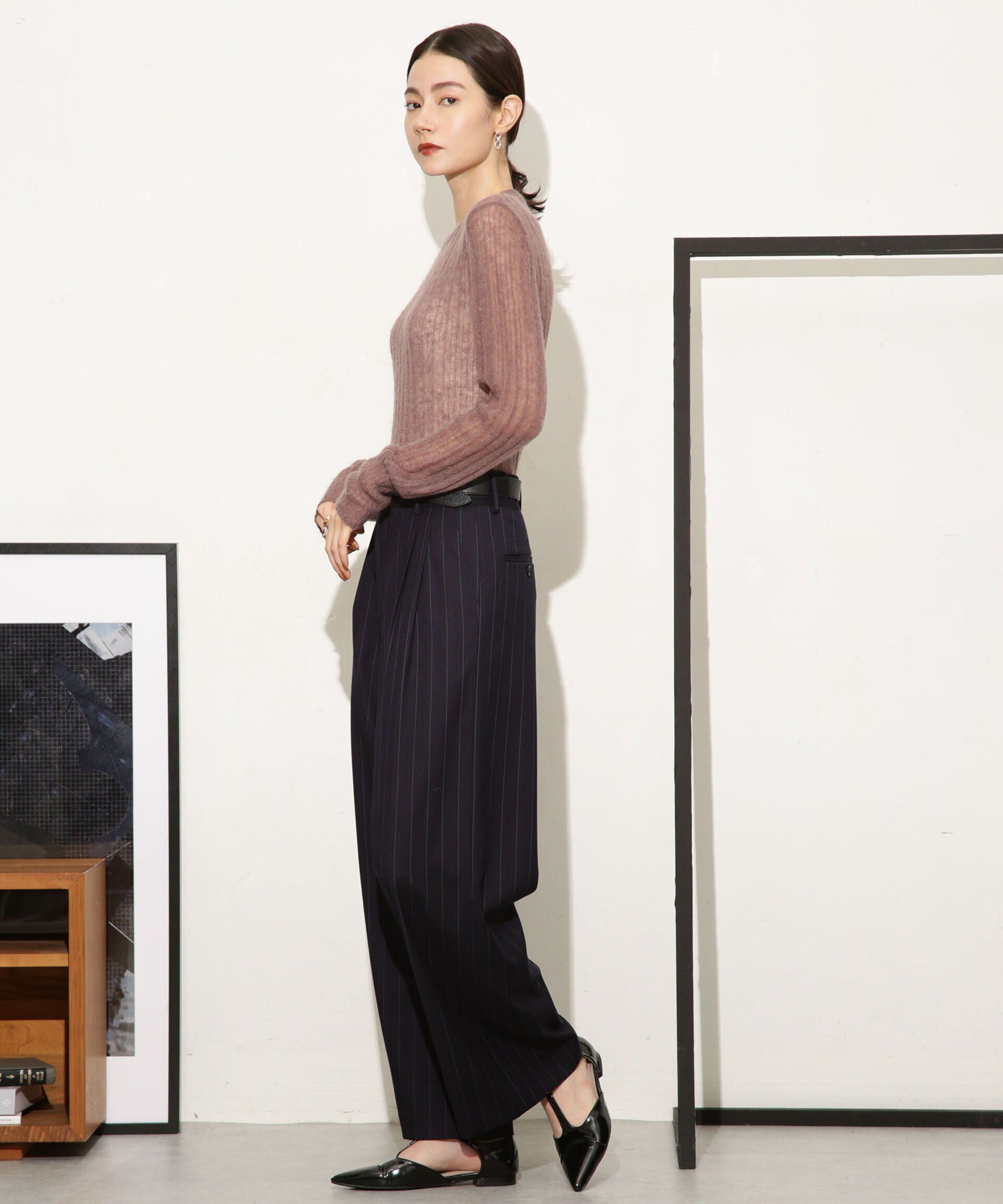 nano･universe「シアーモヘヤリブニットプルオーバー」|ニット・セーター|