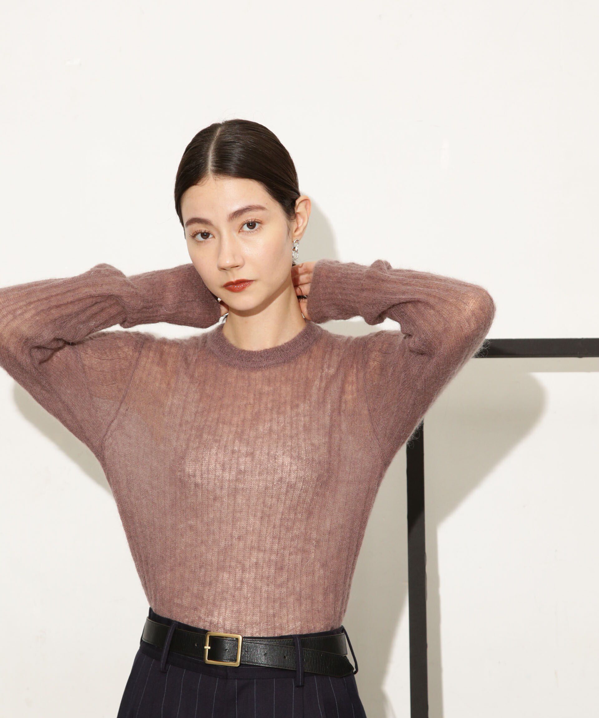 nano･universe「シアーモヘヤリブニットプルオーバー」|ニット・セーター|