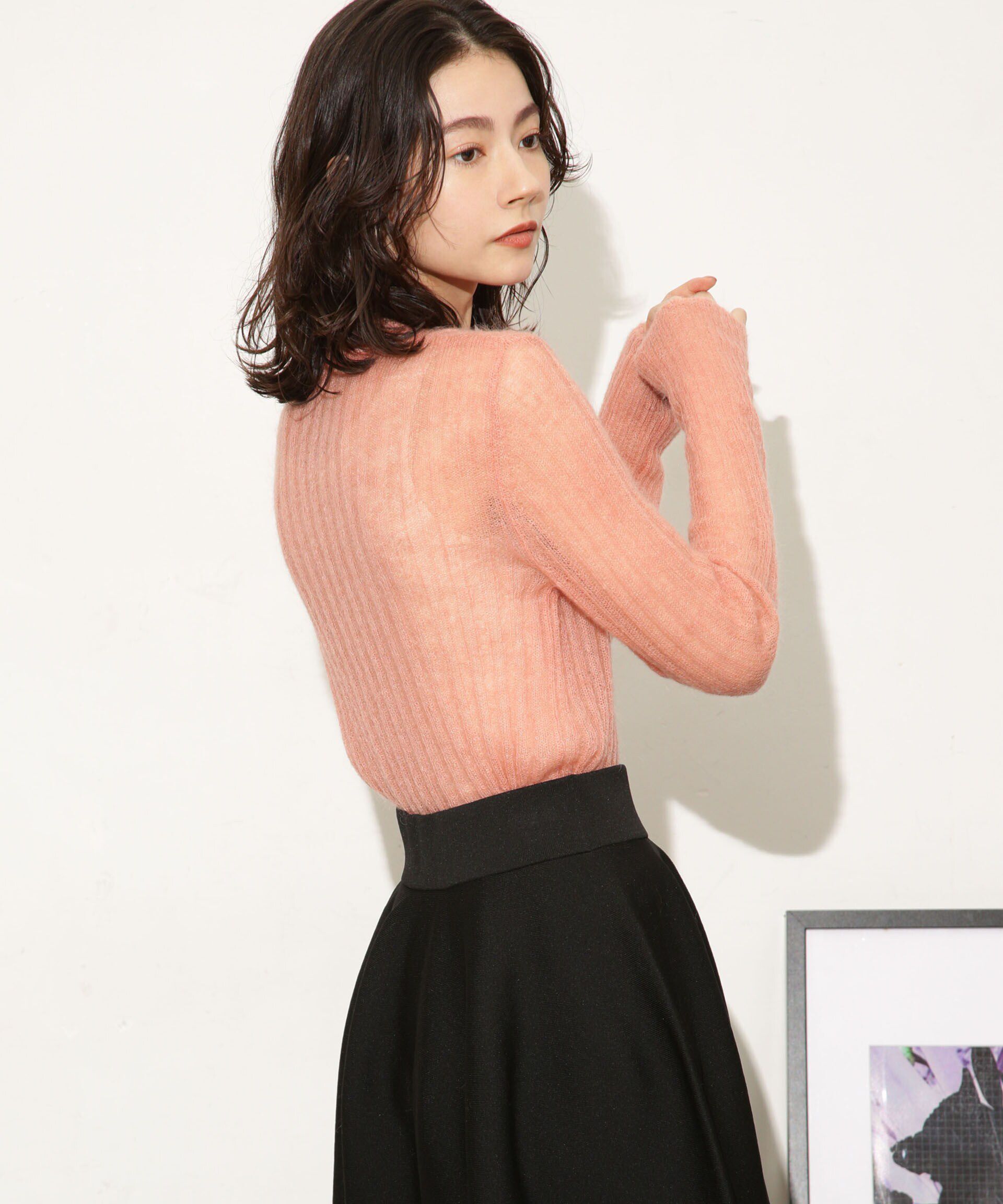 nano･universe「シアーモヘヤリブニットプルオーバー」|ニット・セーター|