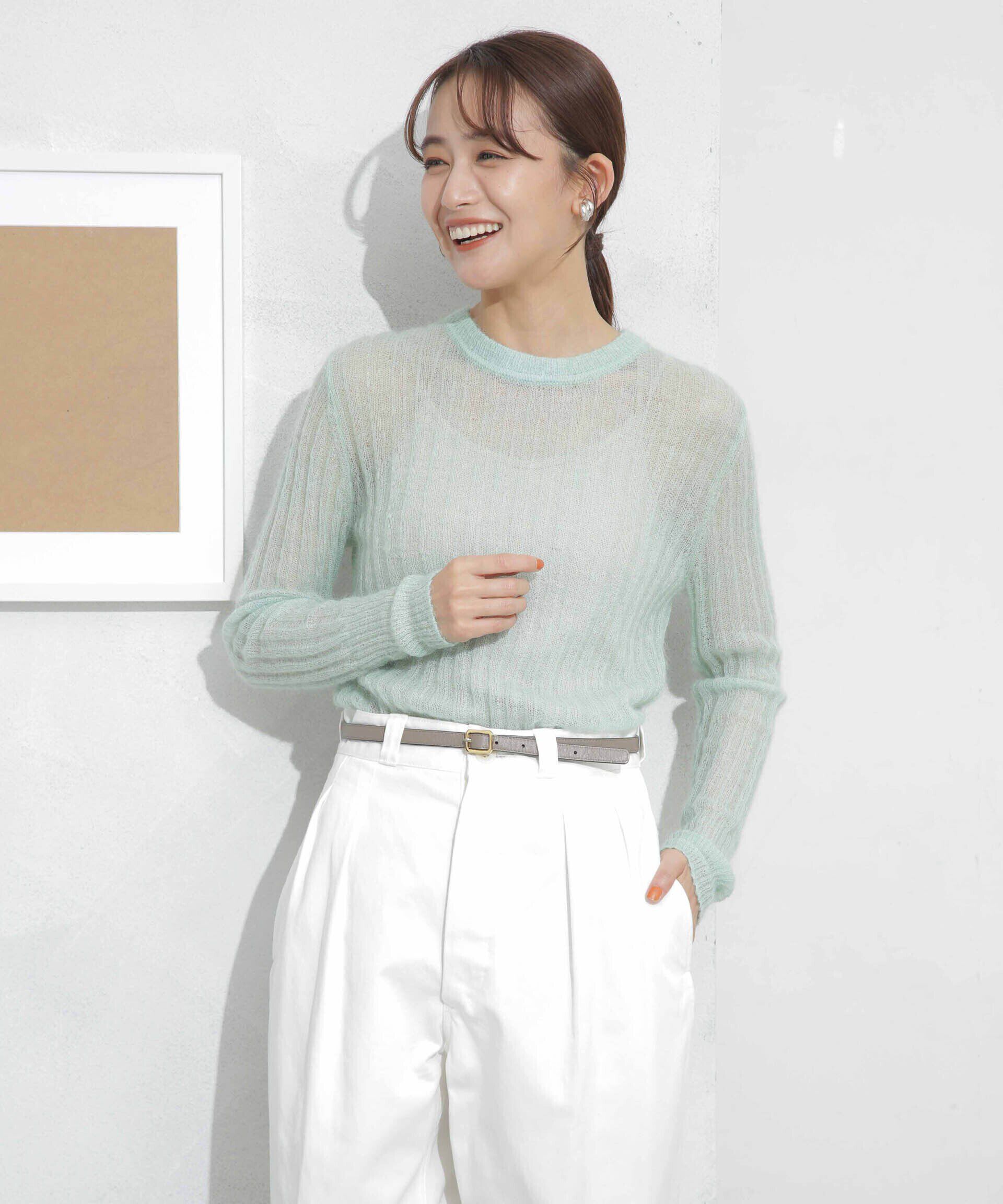 nano･universe「シアーモヘヤリブニットプルオーバー」|ニット・セーター|