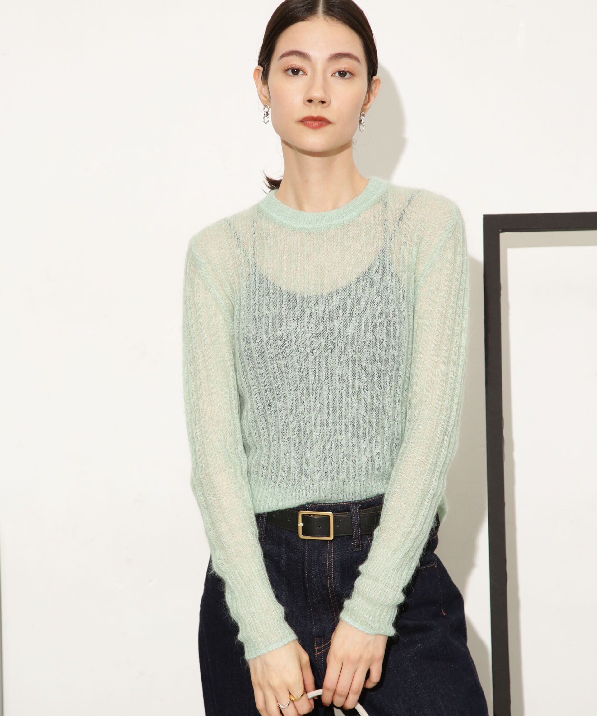 nano･universe「シアーモヘヤリブニットプルオーバー」|ニット・セーター|