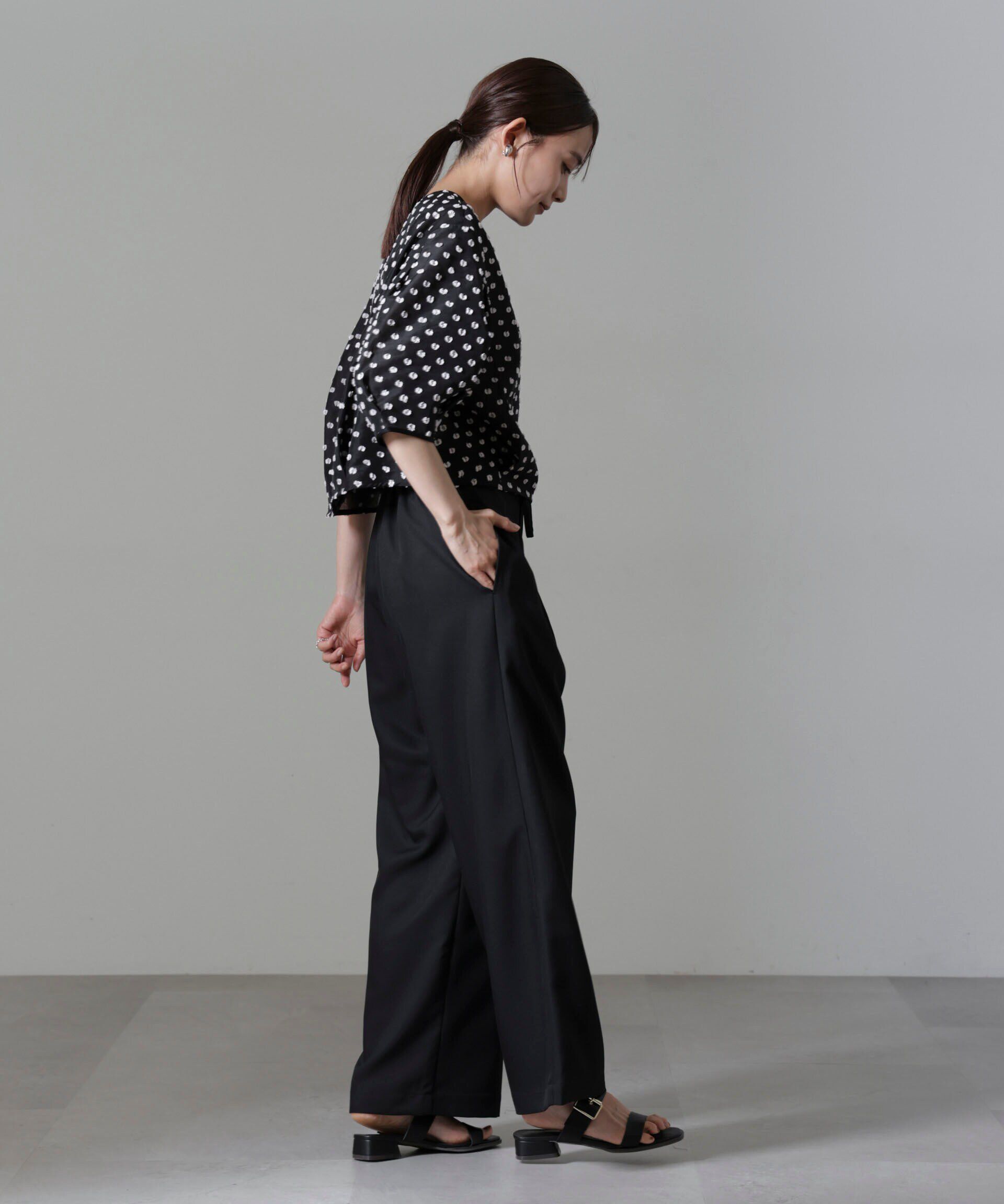 nano･universe「ウエストリボンベルトパンツ(セットアップ可)」|チノ|