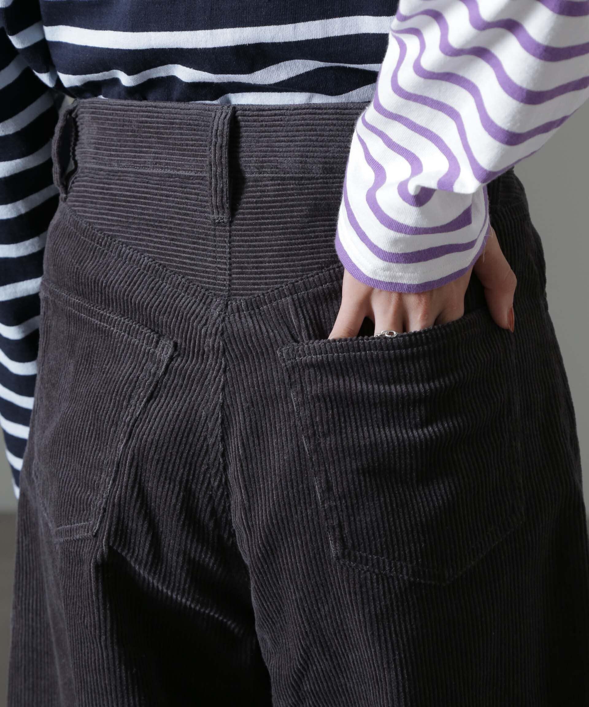 nano･universe「コーデュロイワイドカーブパンツ（セットアップ可）」|チノ|