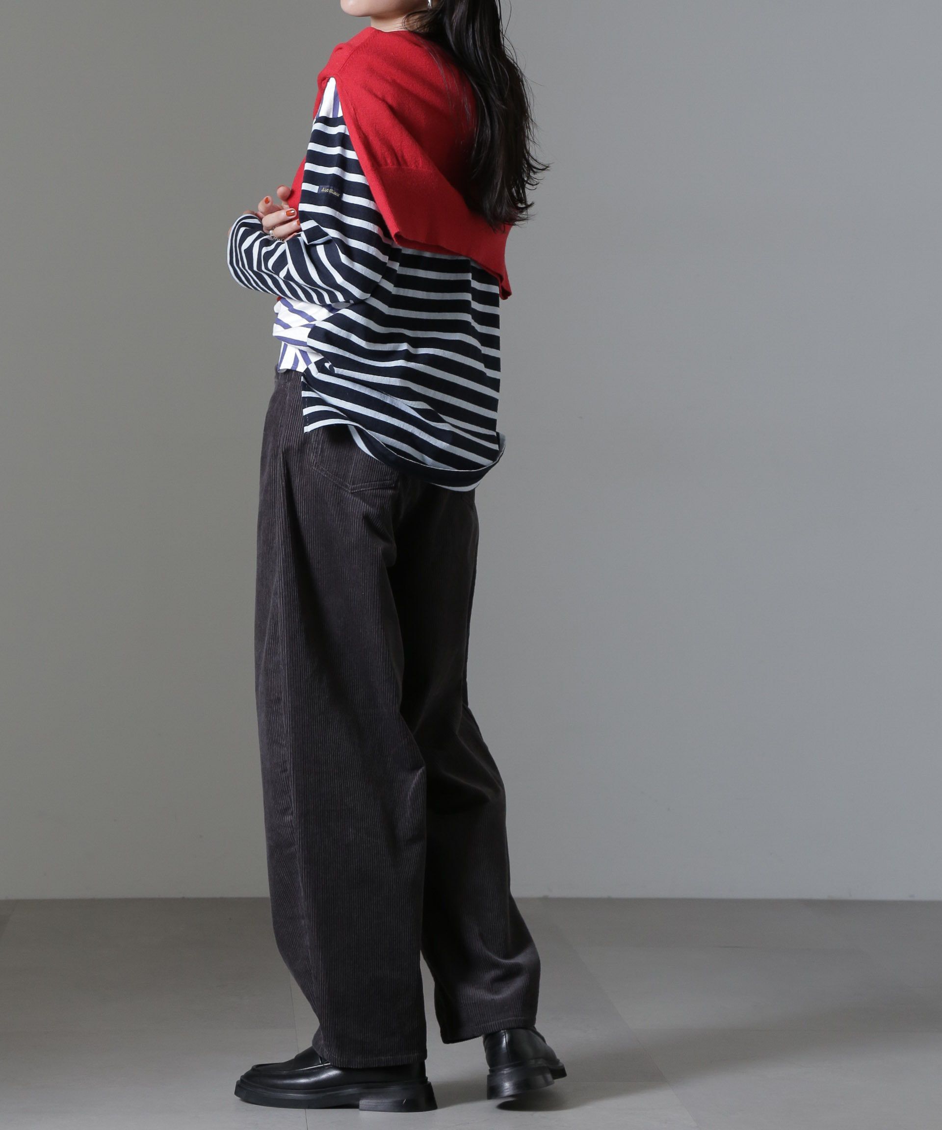 nano･universe「コーデュロイワイドカーブパンツ（セットアップ可）」|チノ|