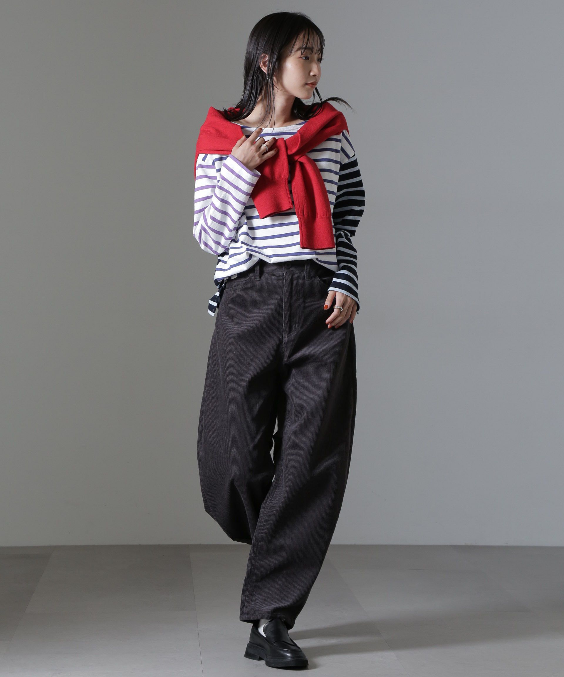 nano･universe「コーデュロイワイドカーブパンツ（セットアップ可）」|チノ|