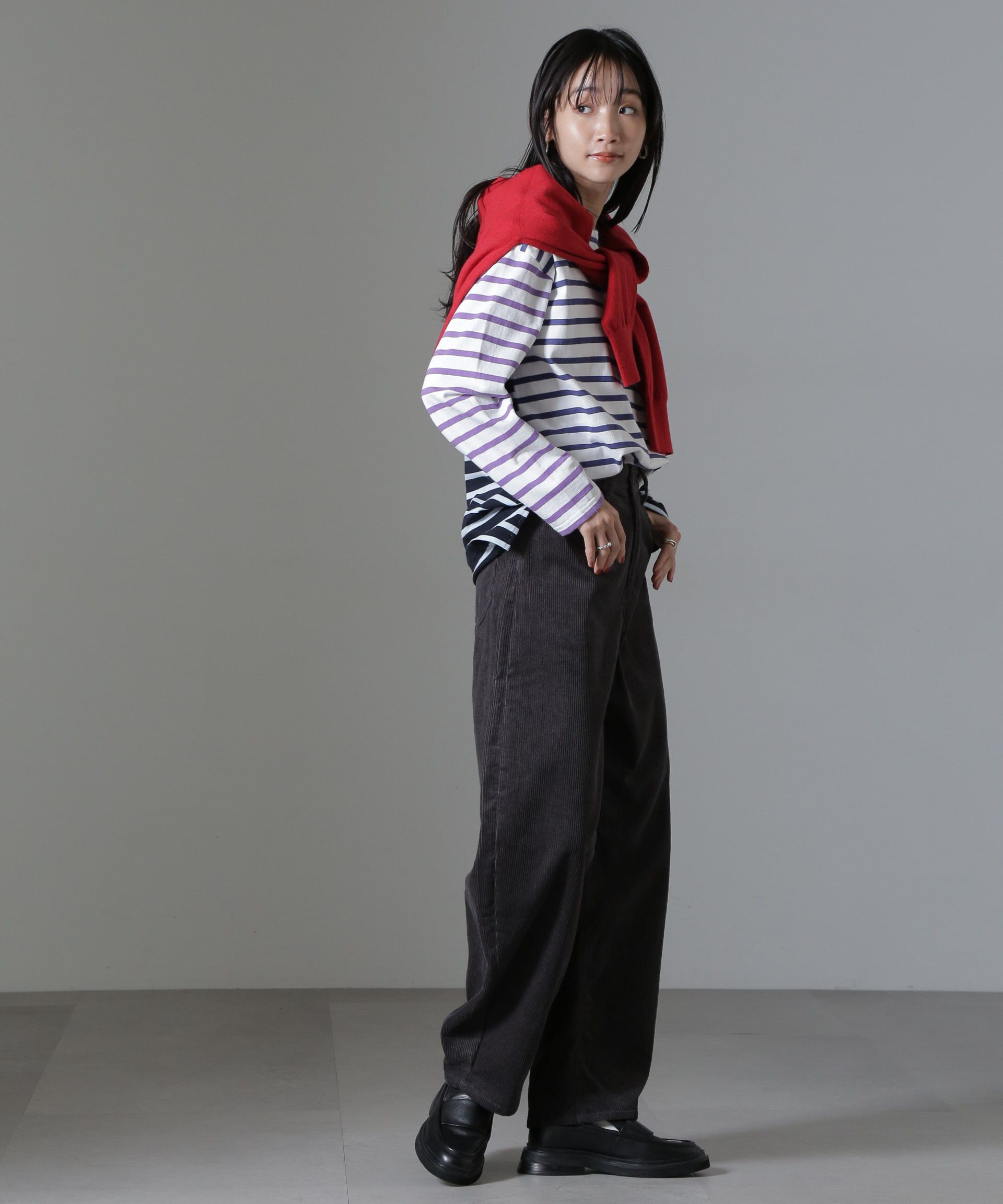 nano･universe「コーデュロイワイドカーブパンツ（セットアップ可）」|チノ|