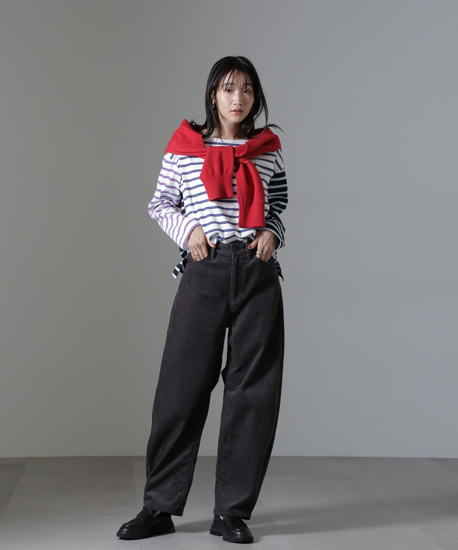 nano･universe「コーデュロイワイドカーブパンツ（セットアップ可）」|チノ|