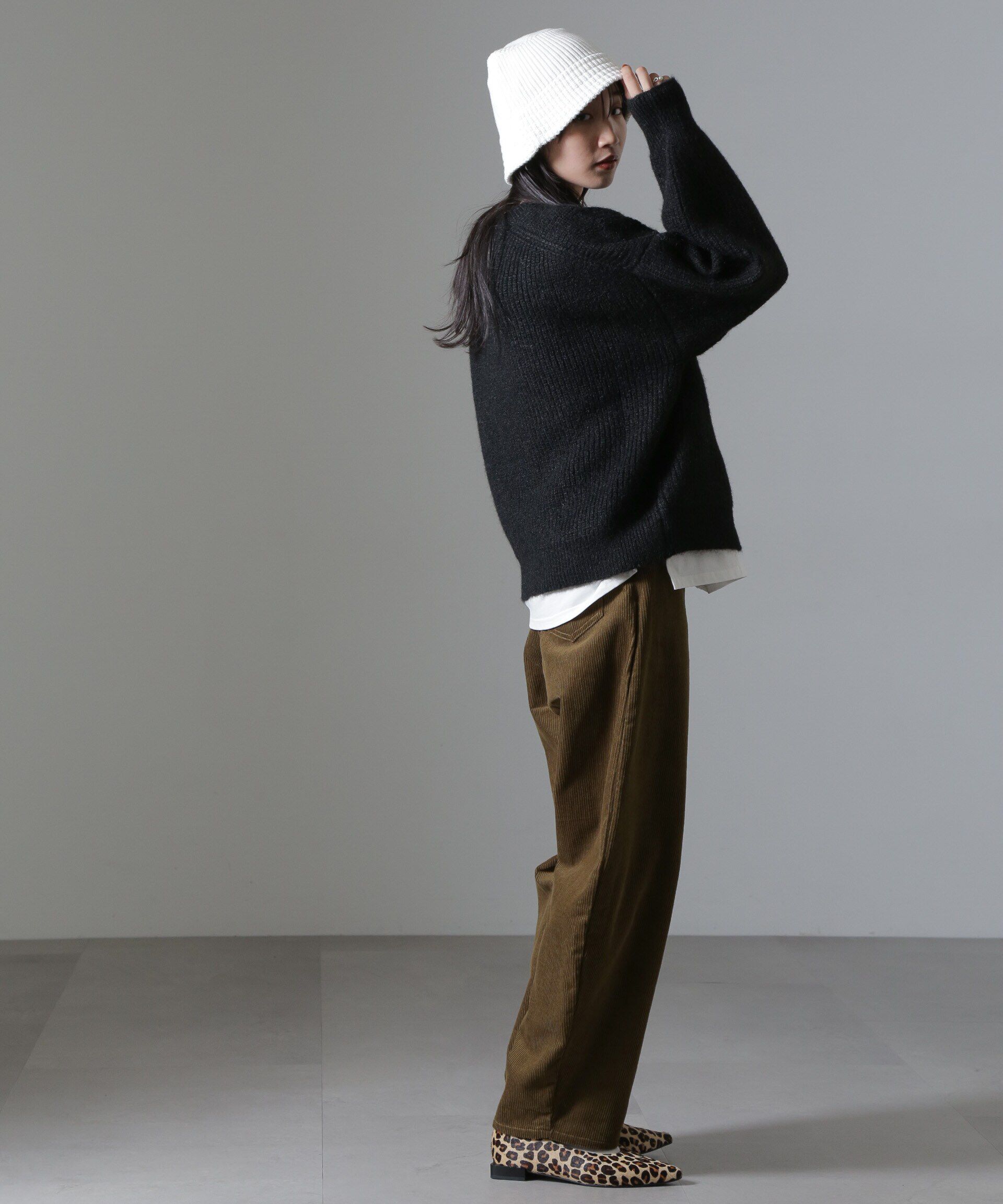 nano･universe「コーデュロイワイドカーブパンツ（セットアップ可）」|チノ|