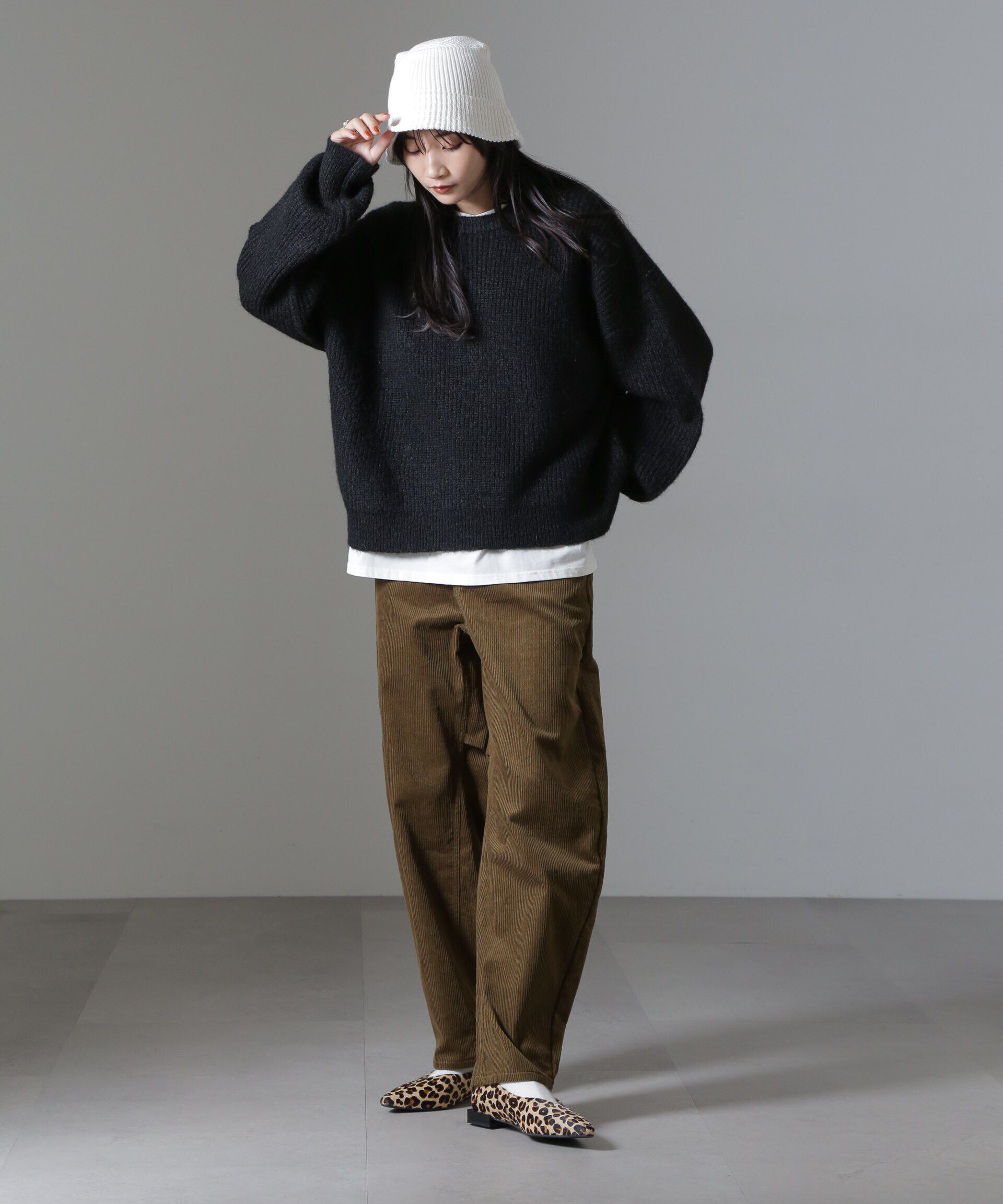 nano･universe「コーデュロイワイドカーブパンツ（セットアップ可）」|チノ|