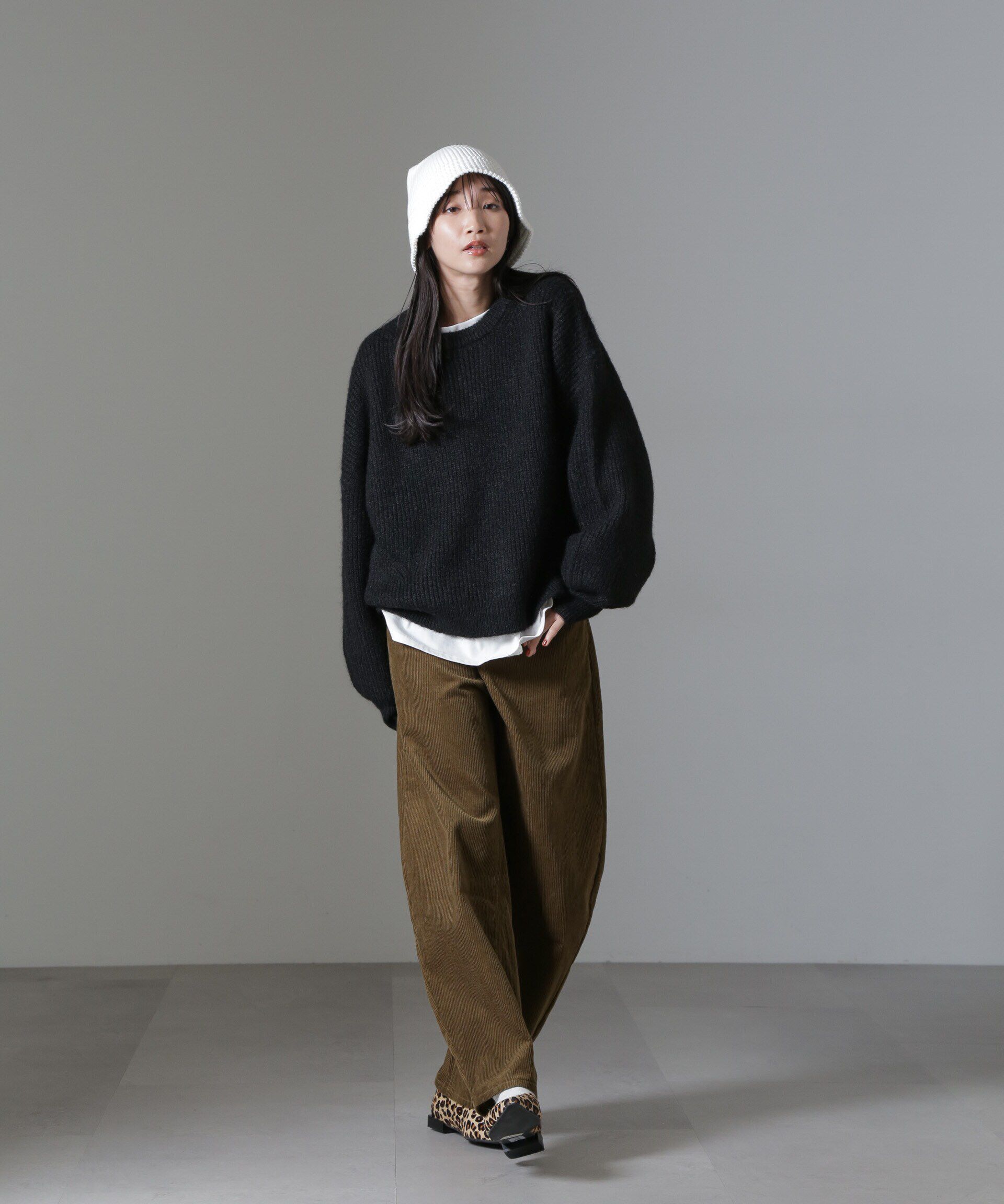 nano･universe「コーデュロイワイドカーブパンツ（セットアップ可）」|チノ|