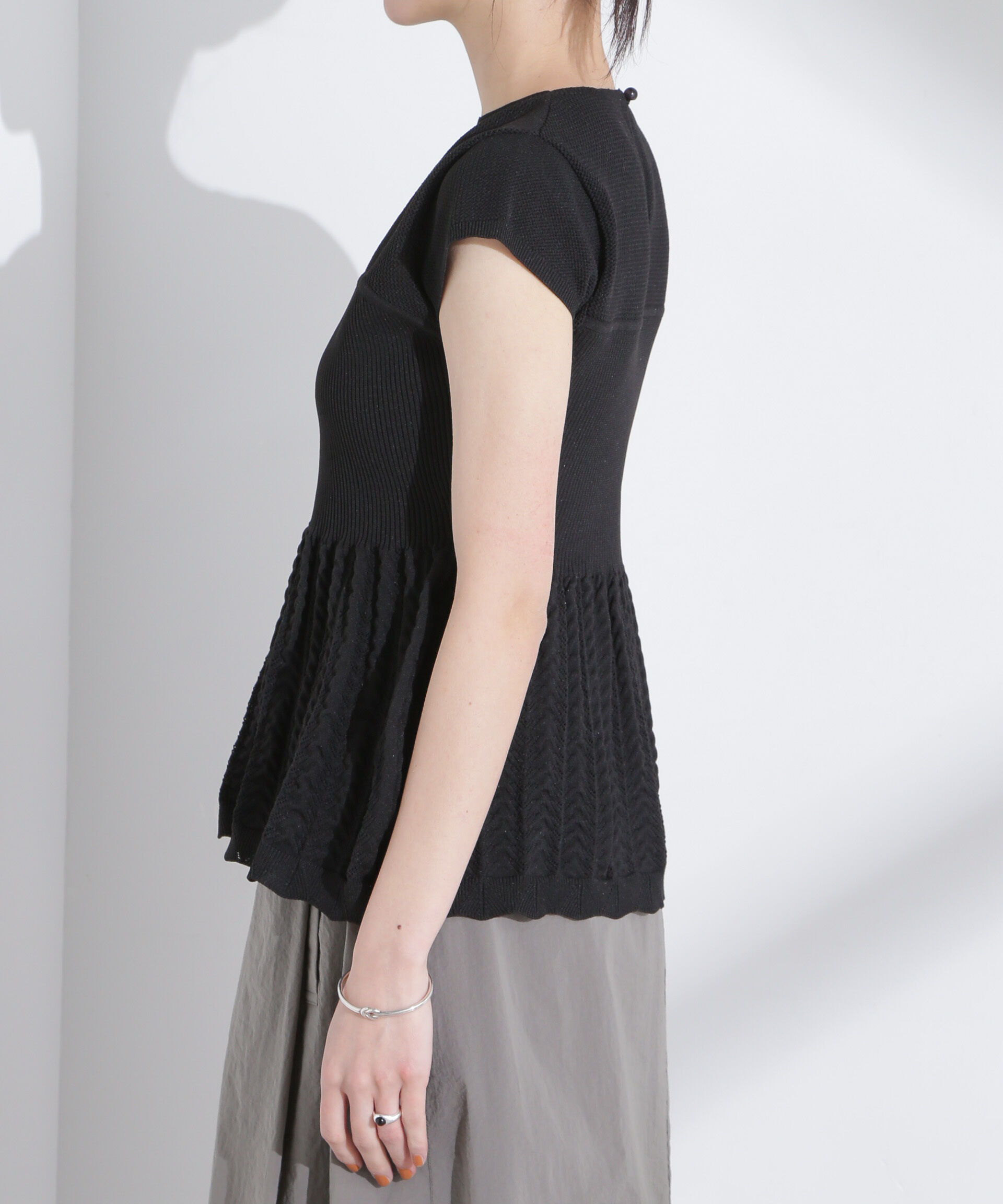 nano･universe「スカラップデザインニットトップス」|ニット・セーター|