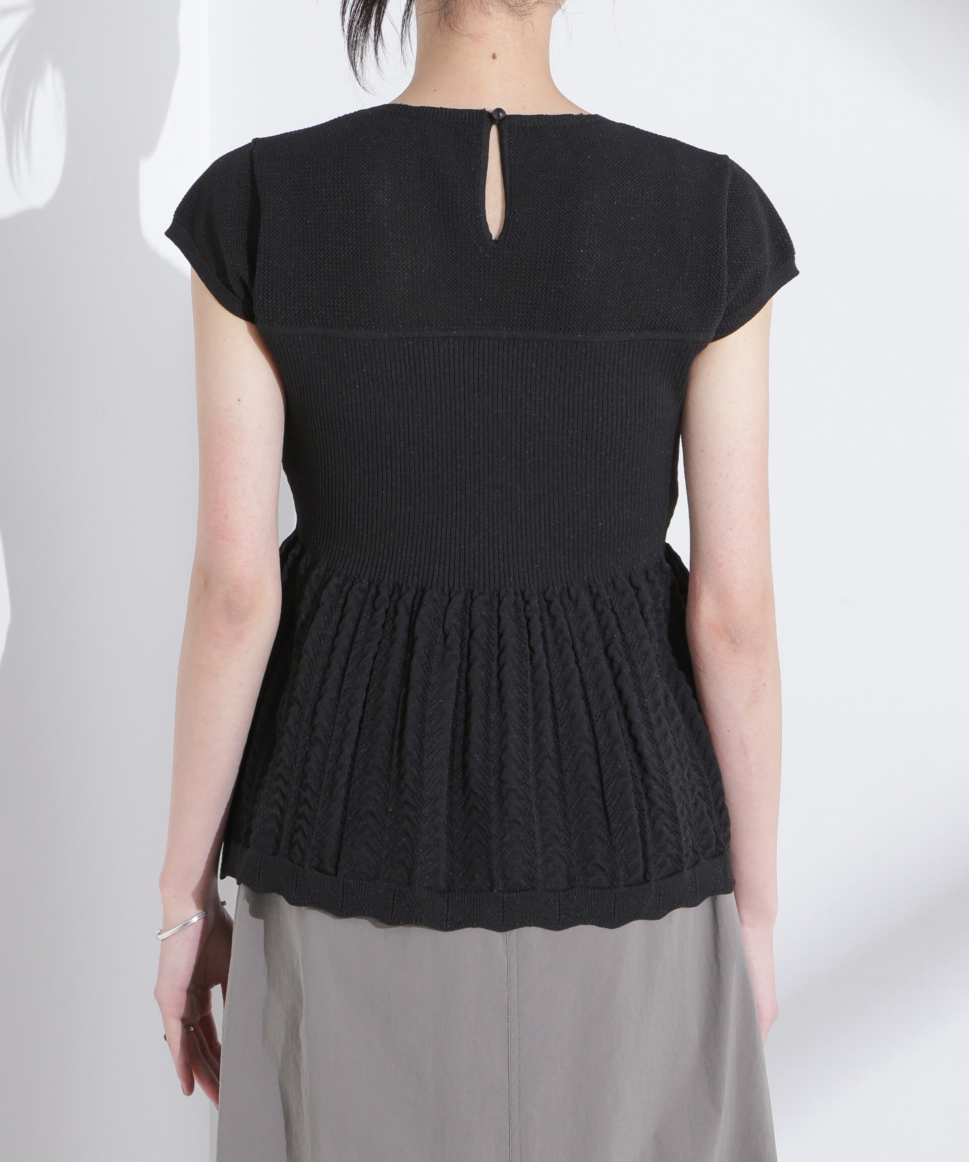 nano･universe「スカラップデザインニットトップス」|ニット・セーター|