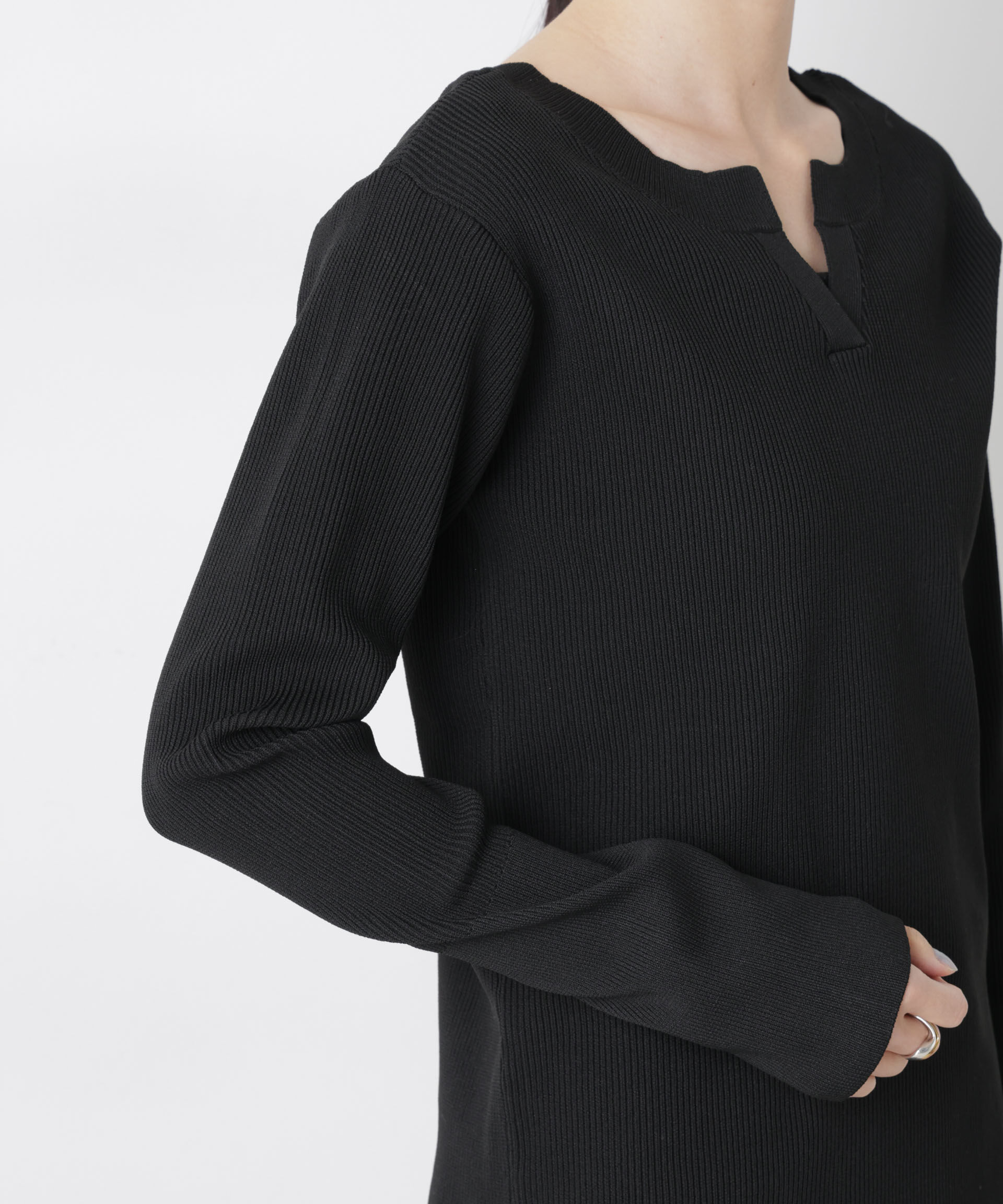 nano･universe「洗濯機洗い可スポンディッシュニット前後2wayトップス」|ニット・セーター|