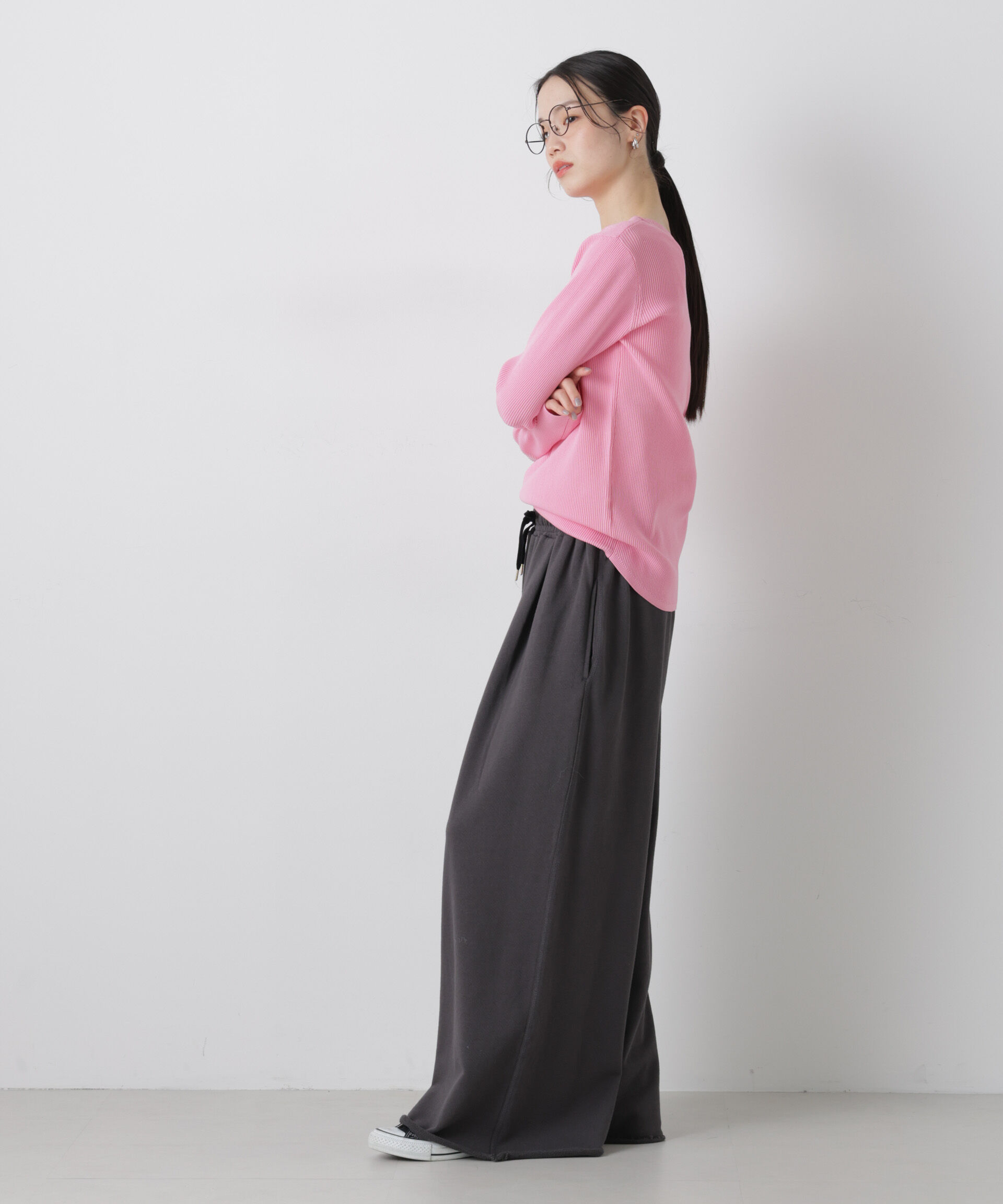 nano･universe「洗濯機洗い可スポンディッシュニット前後2wayトップス」|ニット・セーター|