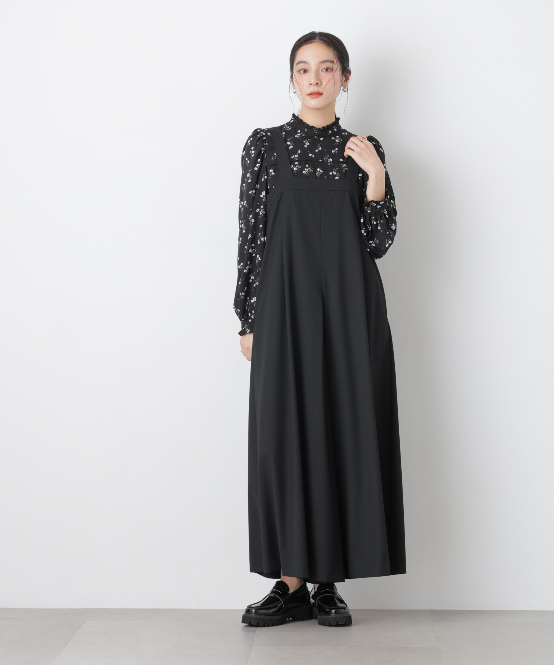 nano･universe「ワイドフレアサロペット」|ワンピース|