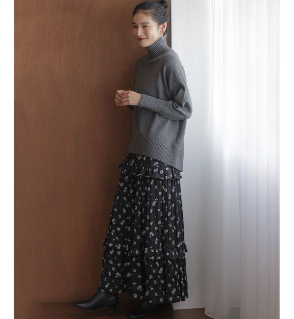 組曲「【加藤ローサさん着用 / レングス調整可能】ギャザーライトデシンティアード スカート」|スカート|