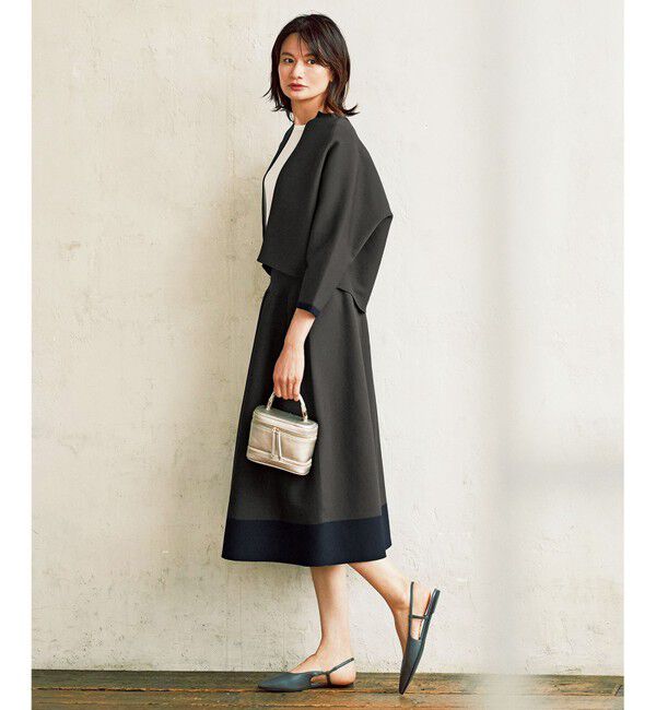 自由区「【洗える】ポリエステルホールガーメントボレロ ニット」|カーディガン|