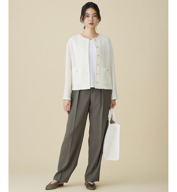 自由区「【カタログ掲載】ライトカラミノーカラー ジャケット」|ノーカラージャケット|