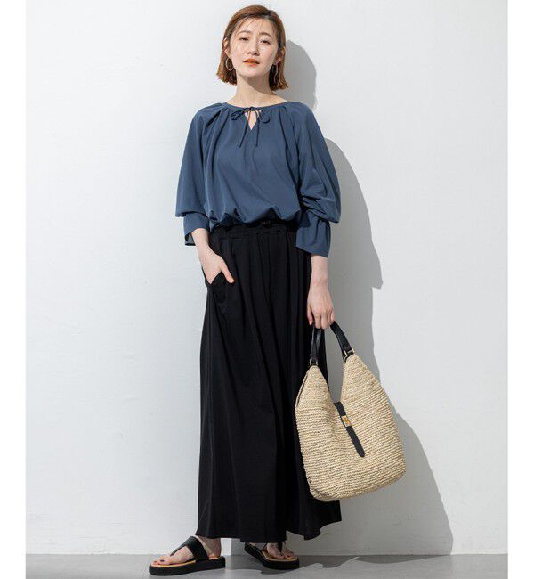 23区「【洗える】クリアトリコットジャージー ギャザーデザイン カットソー」|Tシャツ・カットソー|