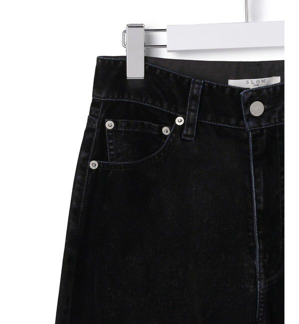 23区「【SLOW/一部店舗限定】フロッキーデニム ワイドパンツ」|デニム|