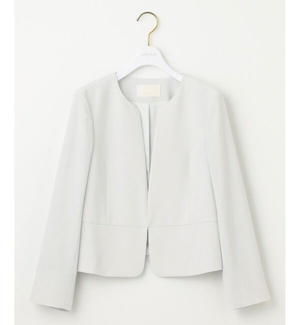 ANY SIS「【セットアップ可】セレモニーダブルクロス ノーカラージャケット」|ノーカラージャケット|ライトグレー