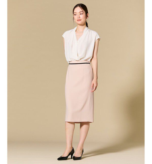 BEIGE,「OLIVE / カシュクールフレンチスリーブブラウス」|シャツ・ブラウス|