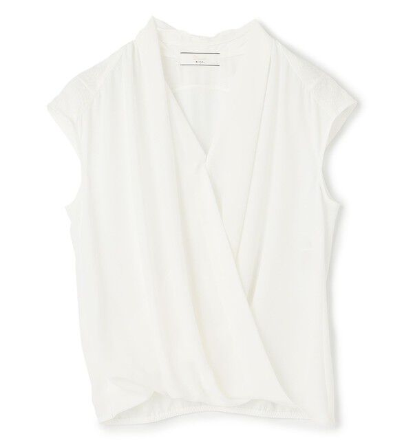 BEIGE,「OLIVE / カシュクールフレンチスリーブブラウス」|シャツ・ブラウス|