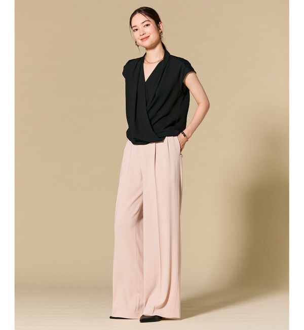 BEIGE,「OLIVE / カシュクールフレンチスリーブブラウス」|シャツ・ブラウス|