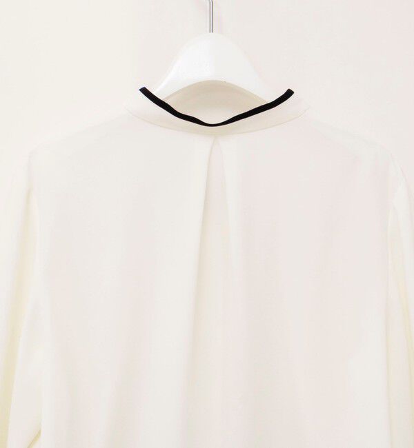 NOLLEY'S「《セットアップ対応》ウォッシャブルストレッチジョーゼットボウタイ風ペプラムブラウス」|シャツ・ブラウス|