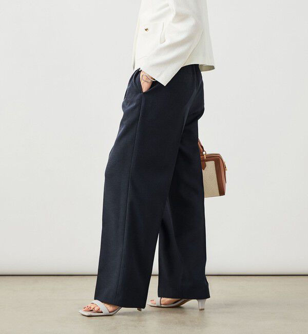 NOLLEY'S sophi「NEW morisachi《セットアップ対応》ウォッシャブルスラブオックスタックワイドパンツ」|その他|ネイビー
