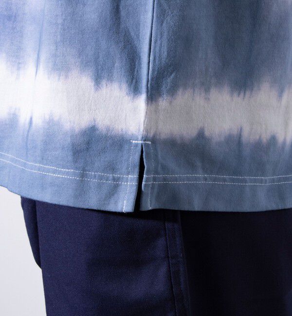 GLOSTER「【GLOSTER/グロスター】16/-綿天竺 タイダイ染め ボーダークルーネックTシャツ」|Tシャツ・カットソー|