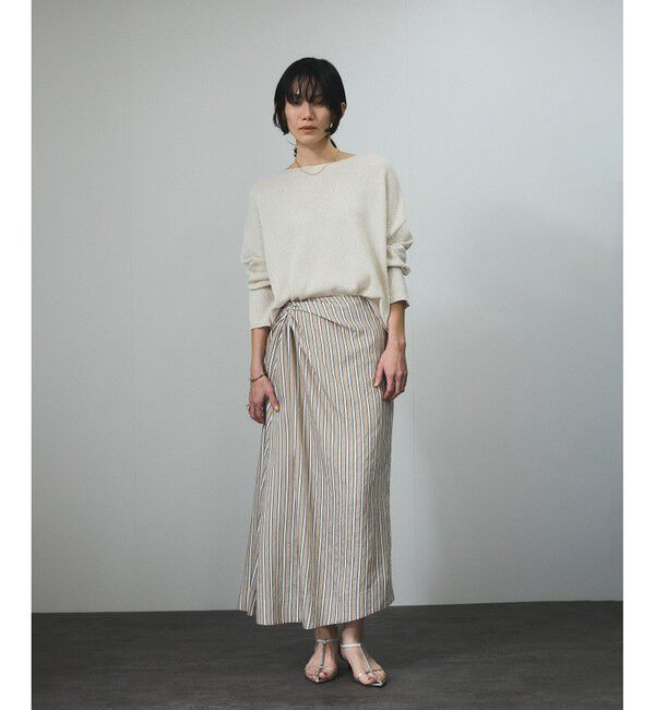 SALON adam et rope'「ストライプアシンメトリーロングスカート」|スカート|