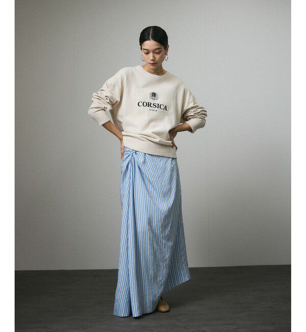 SALON adam et rope'「ストライプアシンメトリーロングスカート」|スカート|