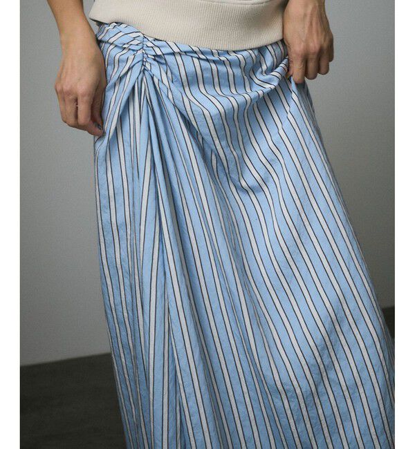 SALON adam et rope'「ストライプアシンメトリーロングスカート」|スカート|