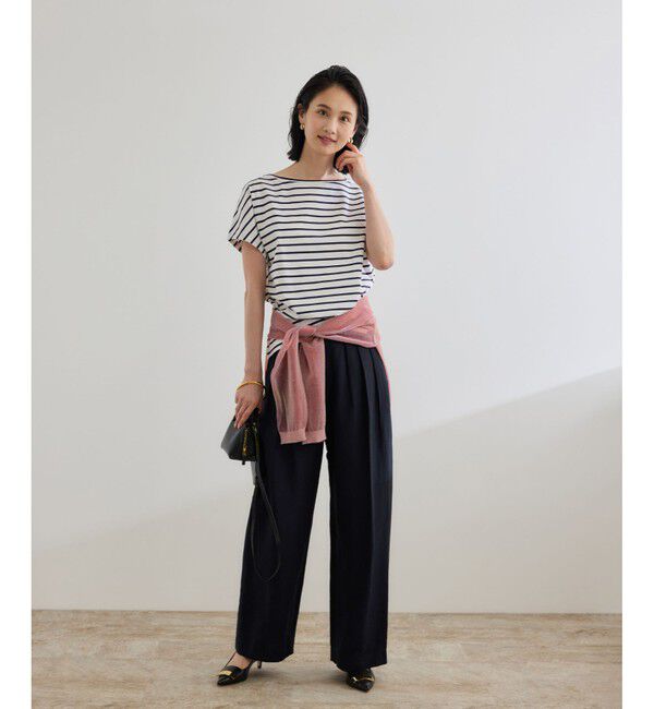 ROPE「【洗える】ビスコースリネン スラブスリータックパンツ/一部セットアップ可能」|チノ|