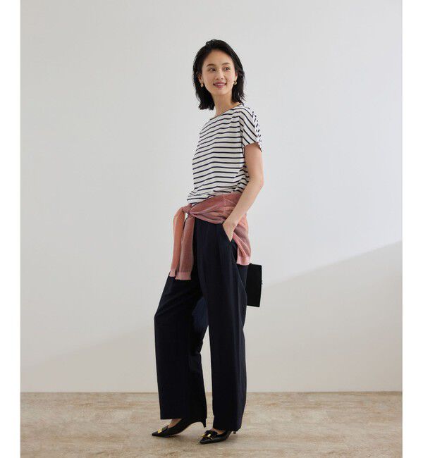 ROPE「【洗える】ビスコースリネン スラブスリータックパンツ/一部セットアップ可能」|チノ|