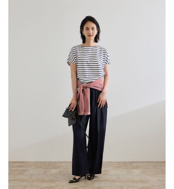 ROPE「【洗える】ビスコースリネン スラブスリータックパンツ/一部セットアップ可能」|チノ|