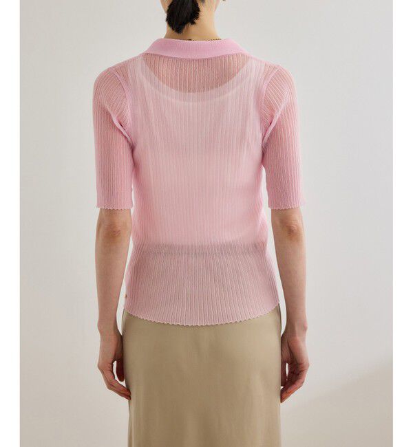 ROPE「【洗える】【WEB・一部店舗限定】シアーリブＶネックポロニット」|ニット・セーター|