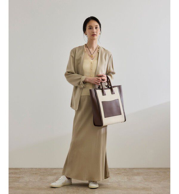 ROPE「【洗える】【WEB・一部店舗限定】シアーリブＶネックポロニット」|ニット・セーター|