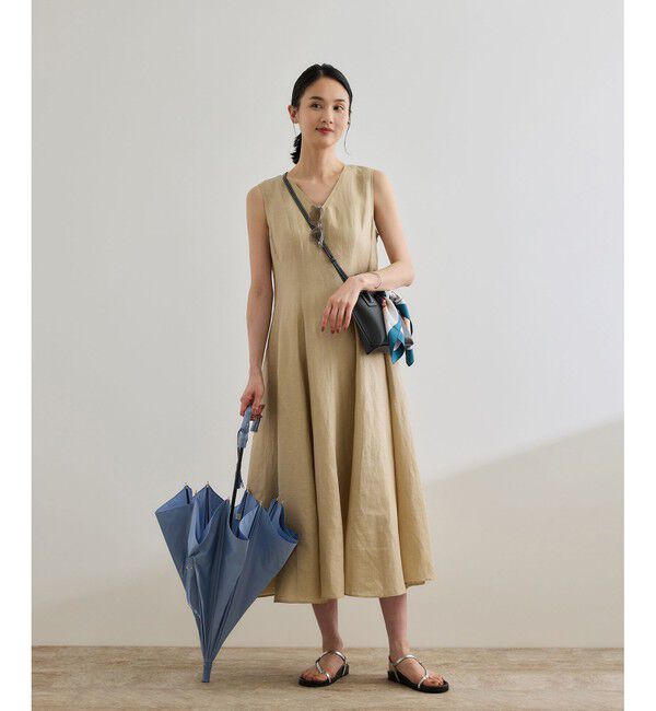 ROPE「【晴雨兼用・高機能】スライド式 ショートバンブーパラソル【UVカット/遮光・遮熱・防水効果】」|傘|