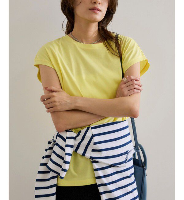 ROPE「【接触冷感・洗える・洗濯耐久あり】ノースリーブTEE」|Tシャツ・カットソー|イエロー(80)